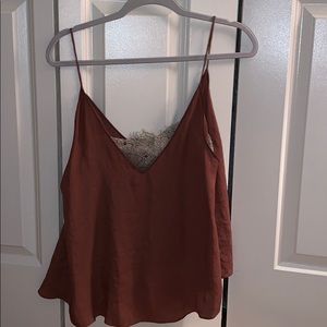 Free People - XS rust colored tank with lace under